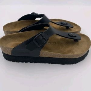 Birkenstock Papillio Gizeh Platform Black Sandals Women's Sz 39 Regular